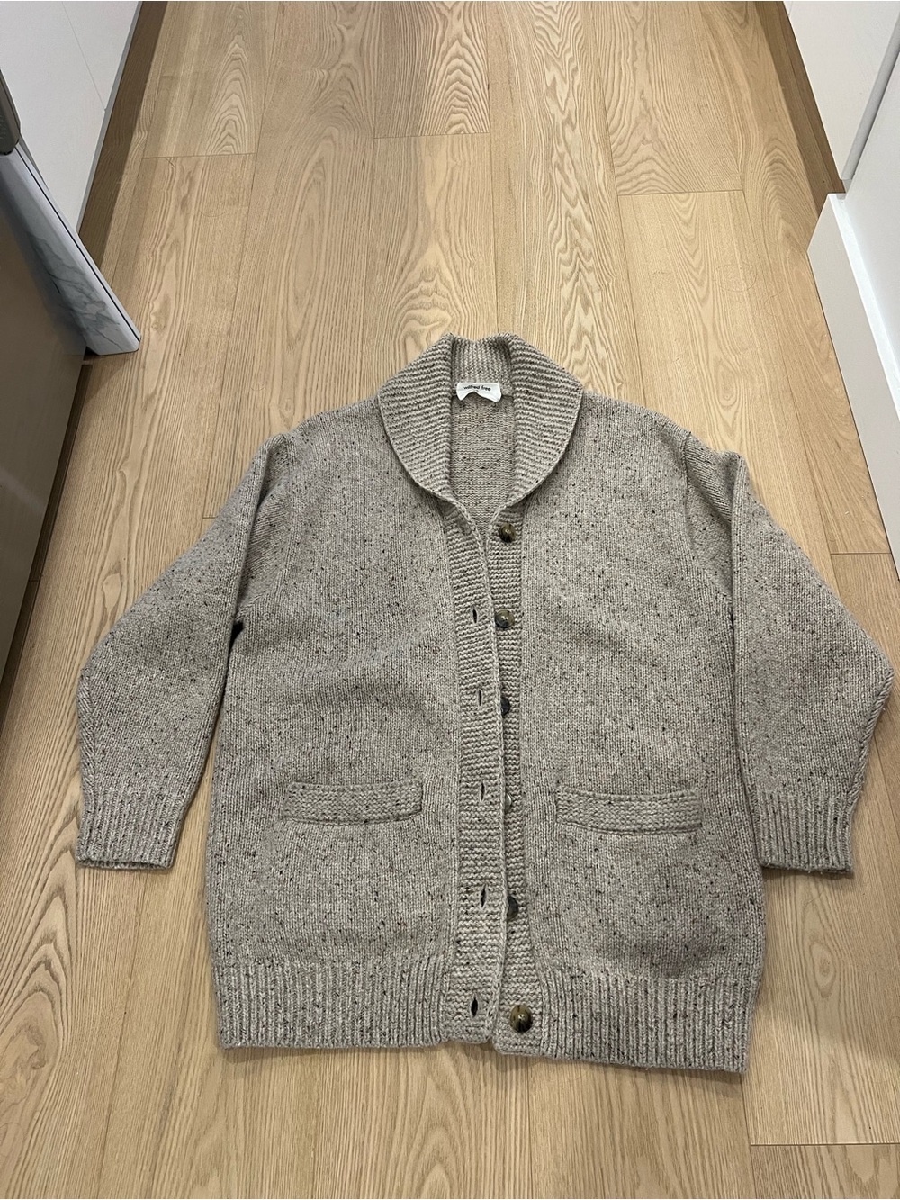 Wilfred Taupe Heather Shawl Collar Button Cardigan